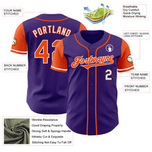 Laden Sie das Bild in den Galerie-Viewer, Custom Purple Orange-White Authentic Two Tone Baseball Jersey