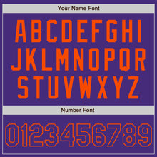 Load image into Gallery viewer, Custom Purple Orange Authentic Two Tone Baseball Jersey