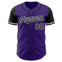 Laden Sie das Bild in den Galerie-Viewer, Custom Purple Black-White Authentic Two Tone Baseball Jersey