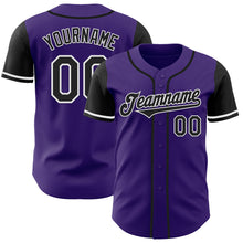 Laden Sie das Bild in den Galerie-Viewer, Custom Purple Black-White Authentic Two Tone Baseball Jersey