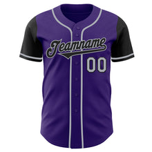 Laden Sie das Bild in den Galerie-Viewer, Custom Purple Black-Gray Authentic Two Tone Baseball Jersey
