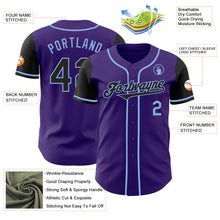 Laden Sie das Bild in den Galerie-Viewer, Custom Purple Black-Light Blue Authentic Two Tone Baseball Jersey