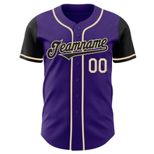 Laden Sie das Bild in den Galerie-Viewer, Custom Purple Black-Cream Authentic Two Tone Baseball Jersey