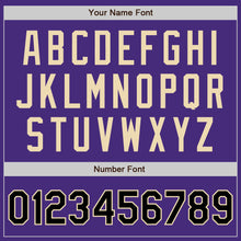 Laden Sie das Bild in den Galerie-Viewer, Custom Purple Black-Cream Authentic Two Tone Baseball Jersey