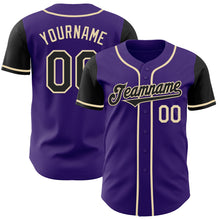 Laden Sie das Bild in den Galerie-Viewer, Custom Purple Black-Cream Authentic Two Tone Baseball Jersey
