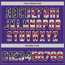 Laden Sie das Bild in den Galerie-Viewer, Custom Purple Vintage USA Flag Black-Cream Authentic Two Tone Baseball Jersey