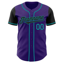 Laden Sie das Bild in den Galerie-Viewer, Custom Purple Black-Teal Authentic Two Tone Baseball Jersey