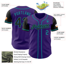 Laden Sie das Bild in den Galerie-Viewer, Custom Purple Black-Teal Authentic Two Tone Baseball Jersey
