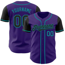 Laden Sie das Bild in den Galerie-Viewer, Custom Purple Black-Teal Authentic Two Tone Baseball Jersey