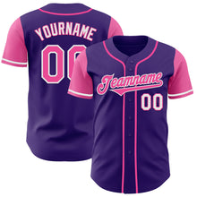 Laden Sie das Bild in den Galerie-Viewer, Custom Purple Pink-White Authentic Two Tone Baseball Jersey