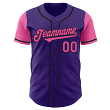 Laden Sie das Bild in den Galerie-Viewer, Custom Purple Pink-Black Authentic Two Tone Baseball Jersey