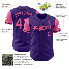 Laden Sie das Bild in den Galerie-Viewer, Custom Purple Pink-Black Authentic Two Tone Baseball Jersey