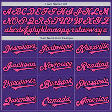 Laden Sie das Bild in den Galerie-Viewer, Custom Purple Pink-Black Authentic Two Tone Baseball Jersey
