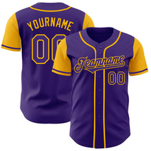 Laden Sie das Bild in den Galerie-Viewer, Custom Purple Gold Authentic Two Tone Baseball Jersey