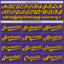 Laden Sie das Bild in den Galerie-Viewer, Custom Purple Gold-Black Authentic Two Tone Baseball Jersey