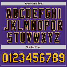 Laden Sie das Bild in den Galerie-Viewer, Custom Purple Gold-Black Authentic Two Tone Baseball Jersey