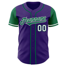 Laden Sie das Bild in den Galerie-Viewer, Custom Purple Kelly Green-White Authentic Two Tone Baseball Jersey