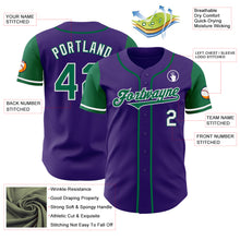 Laden Sie das Bild in den Galerie-Viewer, Custom Purple Kelly Green-White Authentic Two Tone Baseball Jersey