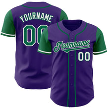 Laden Sie das Bild in den Galerie-Viewer, Custom Purple Kelly Green-White Authentic Two Tone Baseball Jersey