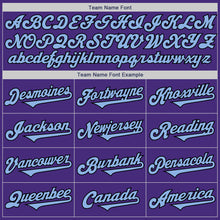 Laden Sie das Bild in den Galerie-Viewer, Custom Purple Light Blue-Black Authentic Two Tone Baseball Jersey