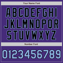 Laden Sie das Bild in den Galerie-Viewer, Custom Purple Light Blue-Black Authentic Two Tone Baseball Jersey