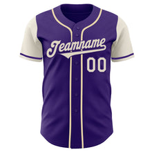 Laden Sie das Bild in den Galerie-Viewer, Custom Purple Cream Authentic Two Tone Baseball Jersey