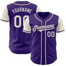 Laden Sie das Bild in den Galerie-Viewer, Custom Purple Cream Authentic Two Tone Baseball Jersey