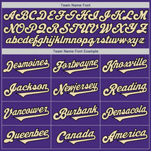 Laden Sie das Bild in den Galerie-Viewer, Custom Purple Cream-Black Authentic Two Tone Baseball Jersey