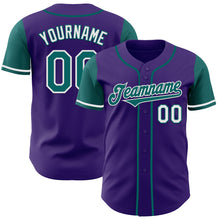 Load image into Gallery viewer, Custom Purple Teal-White Authentic Two Tone Baseball Jersey