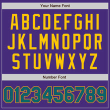 Laden Sie das Bild in den Galerie-Viewer, Custom Purple Teal-Yellow Authentic Two Tone Baseball Jersey
