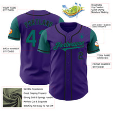 Laden Sie das Bild in den Galerie-Viewer, Custom Purple Teal-Black Authentic Two Tone Baseball Jersey