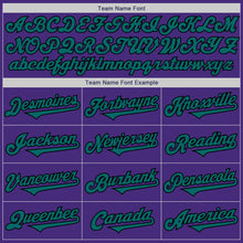 Laden Sie das Bild in den Galerie-Viewer, Custom Purple Teal-Black Authentic Two Tone Baseball Jersey