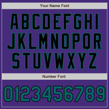 Laden Sie das Bild in den Galerie-Viewer, Custom Purple Teal-Black Authentic Two Tone Baseball Jersey