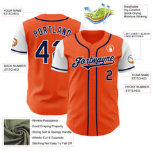 Load image into Gallery viewer, Custom Orange Navy-White Authentic Two Tone Baseball Jersey