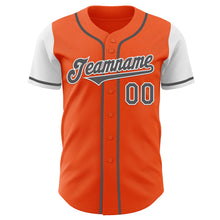Laden Sie das Bild in den Galerie-Viewer, Custom Orange Steel Gray-White Authentic Two Tone Baseball Jersey