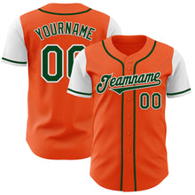 Laden Sie das Bild in den Galerie-Viewer, Custom Orange Green-White Authentic Two Tone Baseball Jersey