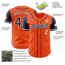 Load image into Gallery viewer, Custom Orange Navy-White Authentic Two Tone Baseball Jersey