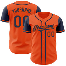Laden Sie das Bild in den Galerie-Viewer, Custom Orange Navy Authentic Two Tone Baseball Jersey