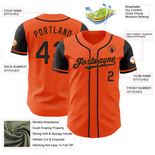 Laden Sie das Bild in den Galerie-Viewer, Custom Orange Black Authentic Two Tone Baseball Jersey