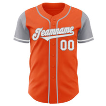 Laden Sie das Bild in den Galerie-Viewer, Custom Orange White-Gray Authentic Two Tone Baseball Jersey