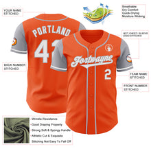 Laden Sie das Bild in den Galerie-Viewer, Custom Orange White-Gray Authentic Two Tone Baseball Jersey