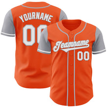 Laden Sie das Bild in den Galerie-Viewer, Custom Orange White-Gray Authentic Two Tone Baseball Jersey