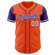 Laden Sie das Bild in den Galerie-Viewer, Custom Orange Purple-White Authentic Two Tone Baseball Jersey