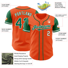 Laden Sie das Bild in den Galerie-Viewer, Custom Orange Kelly Green-White Authentic Two Tone Baseball Jersey