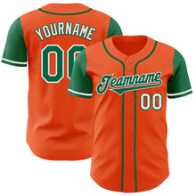 Laden Sie das Bild in den Galerie-Viewer, Custom Orange Kelly Green-White Authentic Two Tone Baseball Jersey