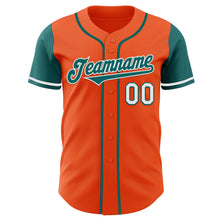 Laden Sie das Bild in den Galerie-Viewer, Custom Orange Teal-White Authentic Two Tone Baseball Jersey