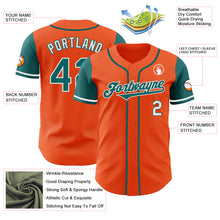 Laden Sie das Bild in den Galerie-Viewer, Custom Orange Teal-White Authentic Two Tone Baseball Jersey