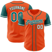 Laden Sie das Bild in den Galerie-Viewer, Custom Orange Teal-White Authentic Two Tone Baseball Jersey