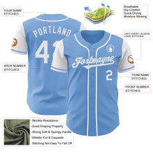 Laden Sie das Bild in den Galerie-Viewer, Custom Light Blue White Authentic Two Tone Baseball Jersey