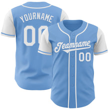Laden Sie das Bild in den Galerie-Viewer, Custom Light Blue White Authentic Two Tone Baseball Jersey